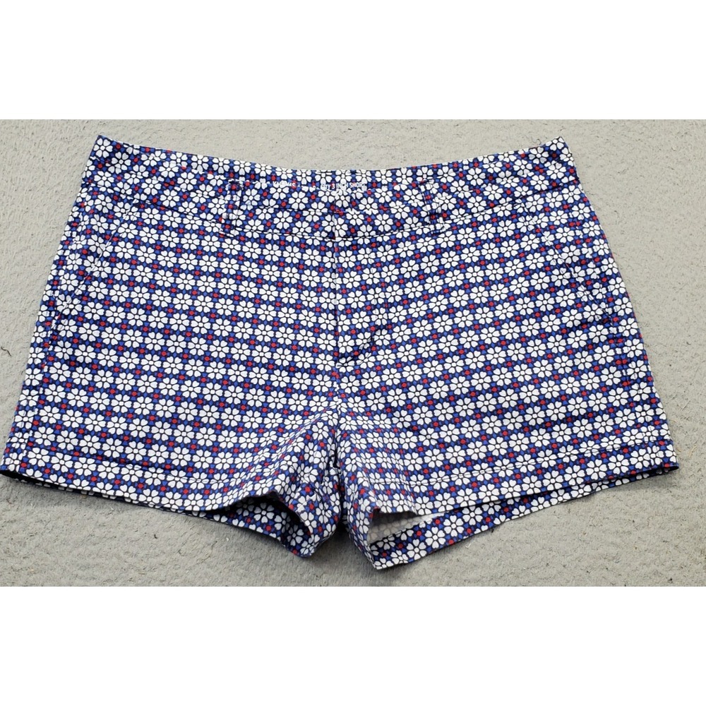 Khakis by Gap City 3 Inch Shorts Women's 12 Multi Floral Mid Rise Slash Pocket